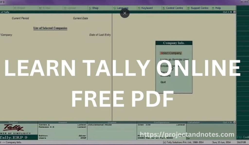 LEARN TALLY ONLINE FREE PDF |How to learn Tally step by step?