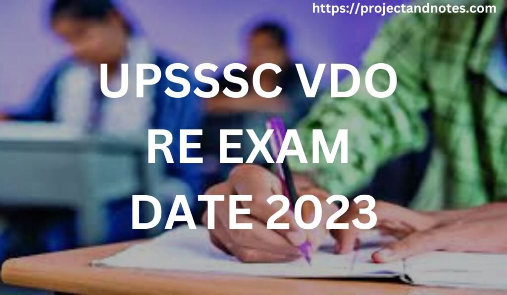 UPSSSC VDO RE EXAM DATE 2023